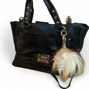 Juicy Couture Black Tote with Fluffy Charm